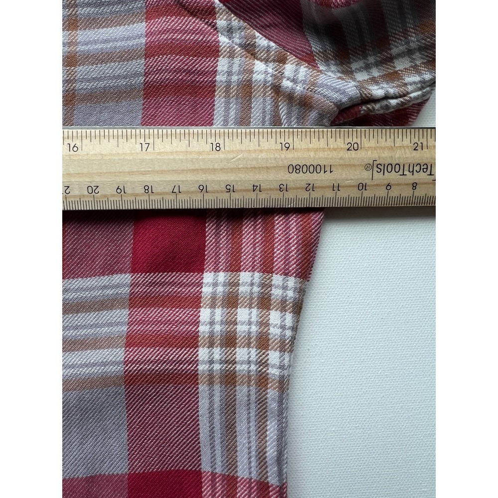 Polo Ralph Lauren Plaid Flannel Shirt Mens M Red Tan Gray Blue Pony Cotton RARE - Picture 3 of 10